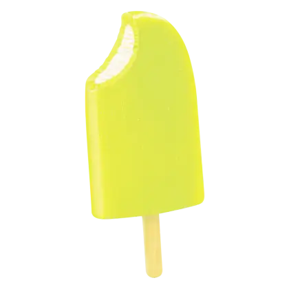 Yellow Popsicle Illustration with Bite