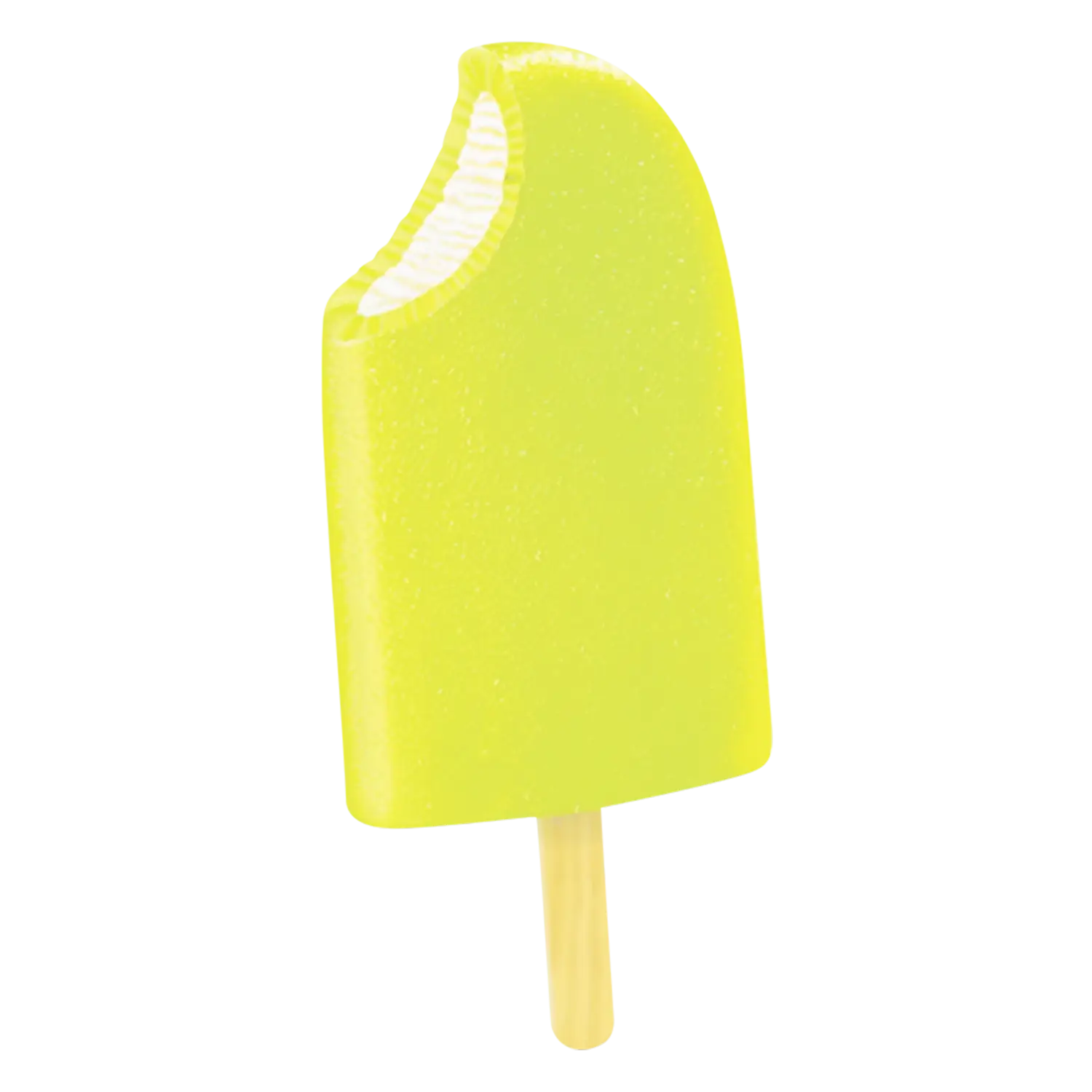Yellow Popsicle Illustration with Bite