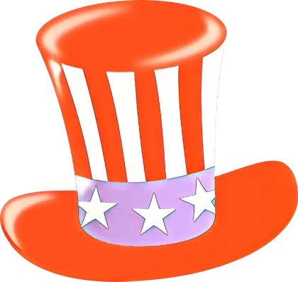 Patriotic Top Hat with Stars and Stripes