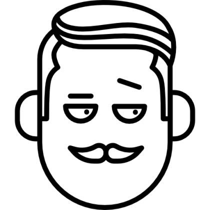 Minimalist Cartoon Male Face Icon