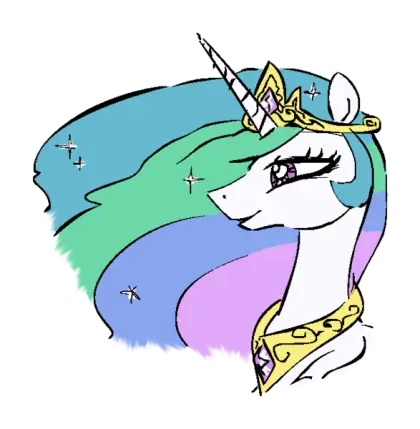 Princess Unicorn Cartoon with Colorful Mane
