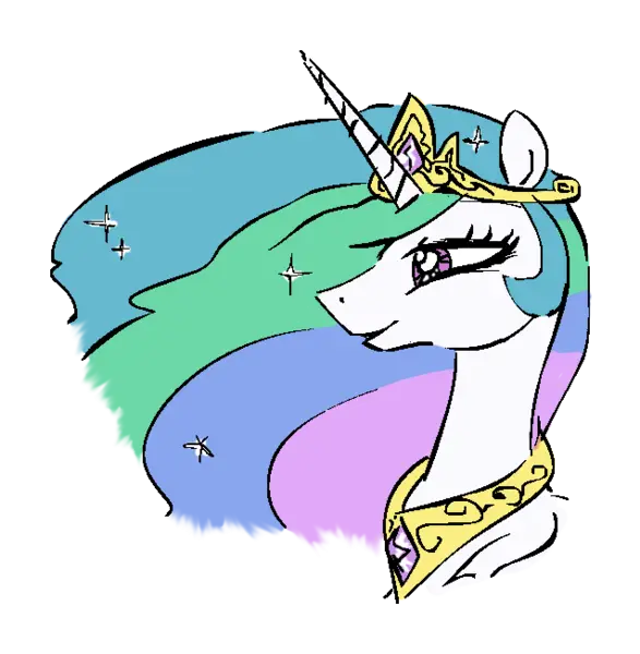 Princess Unicorn Cartoon with Colorful Mane