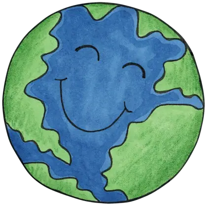 Smiling Earth Cartoon for Earth Day