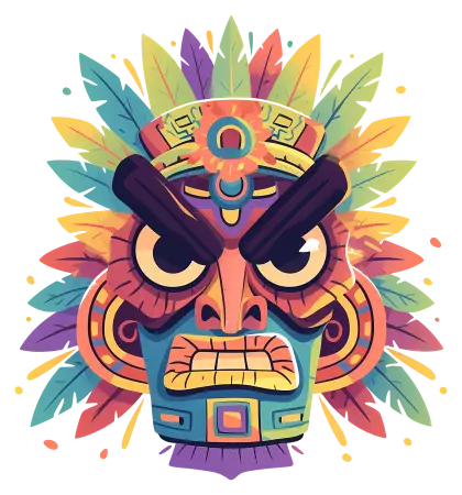 Vibrant Colorful Tribal Mask