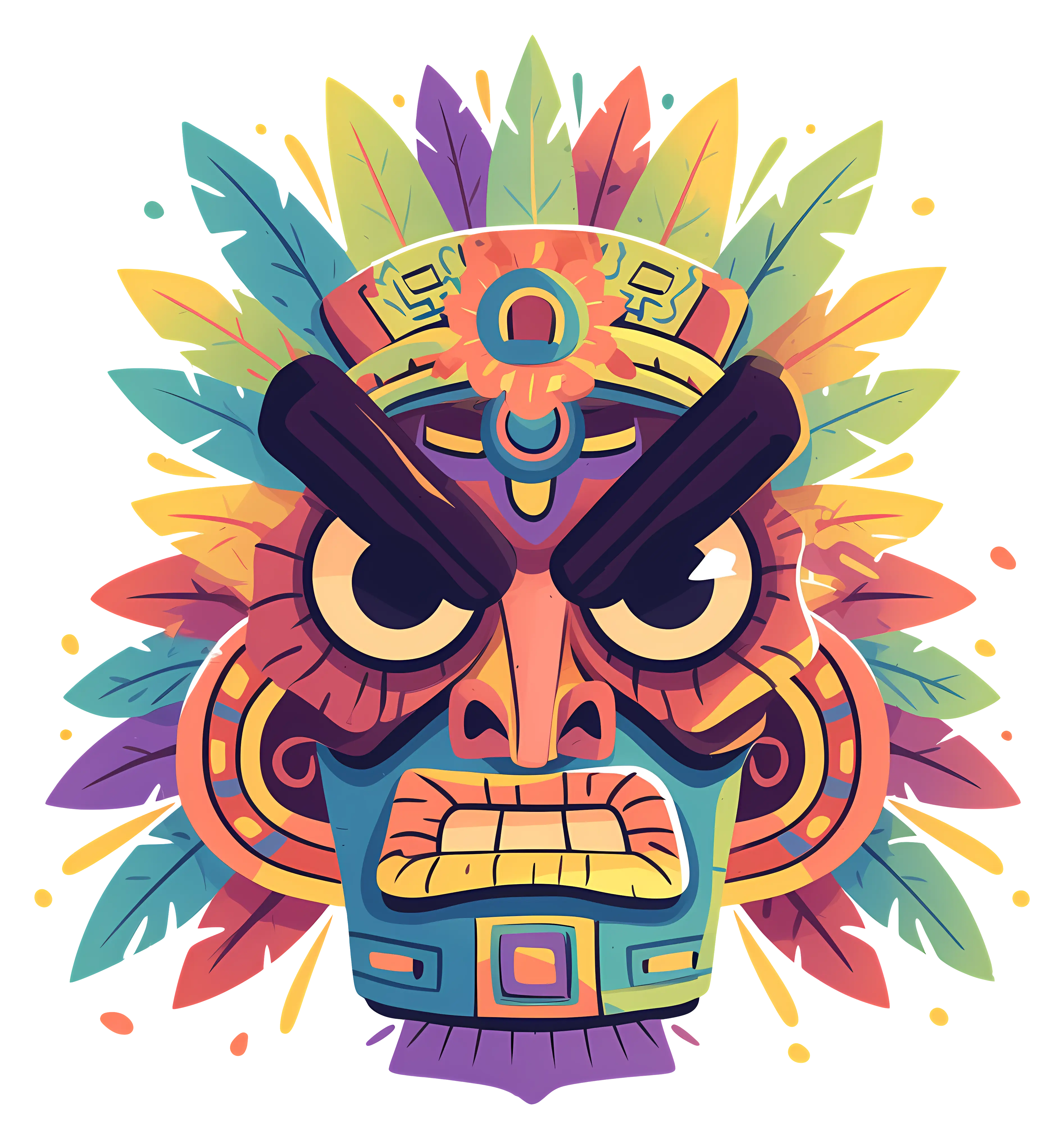 Vibrant Colorful Tribal Mask