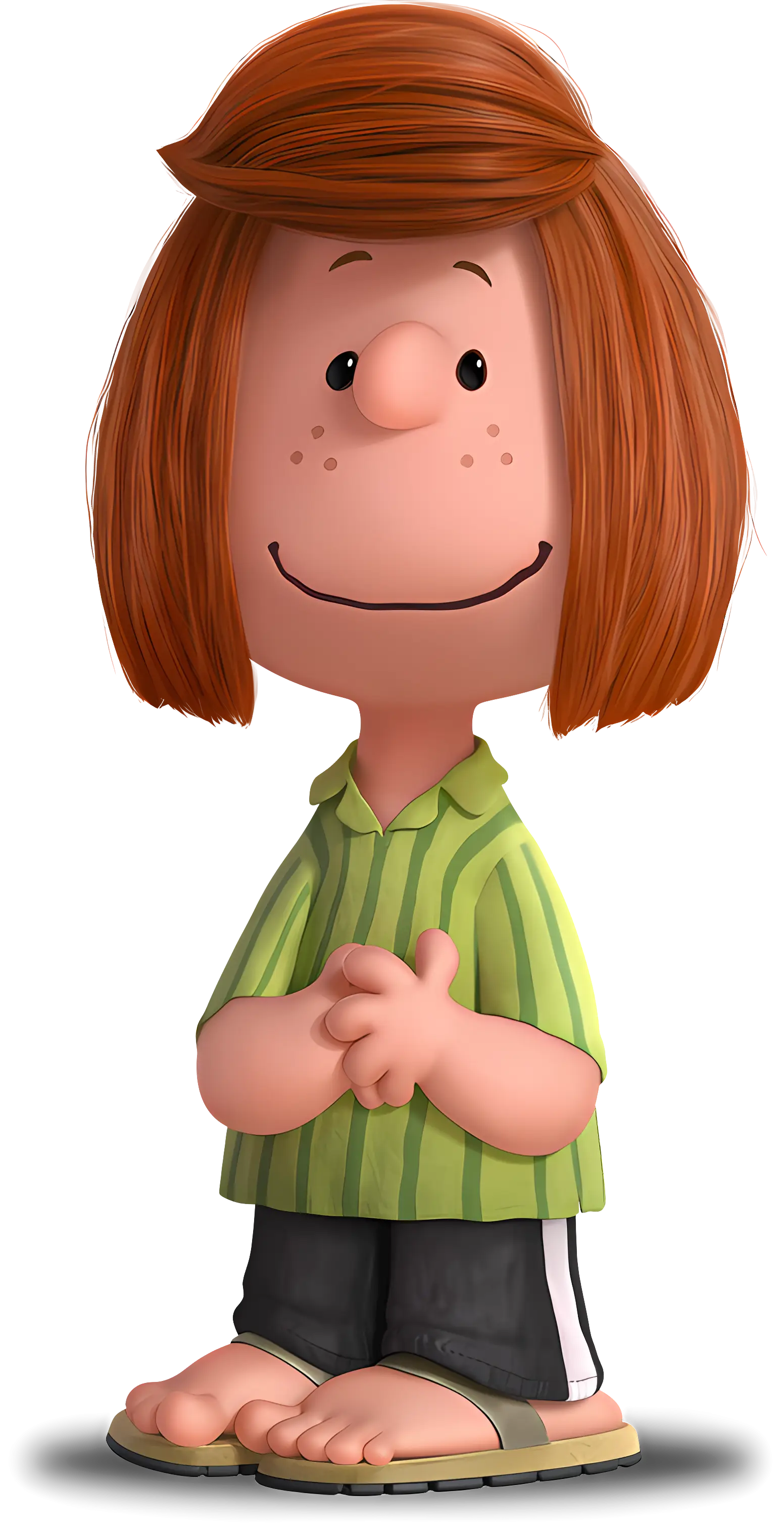 Friendly Cartoon Character with Red Hair