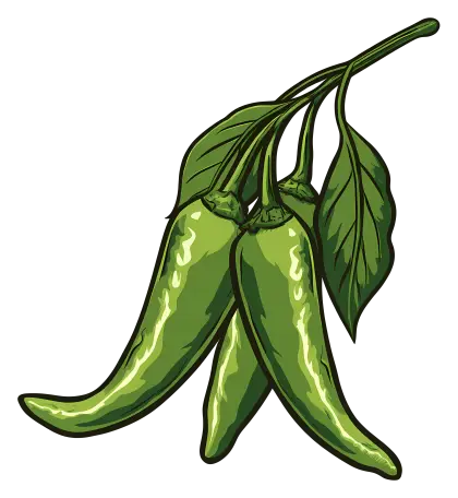 Green Peppers Illustration for Cooking