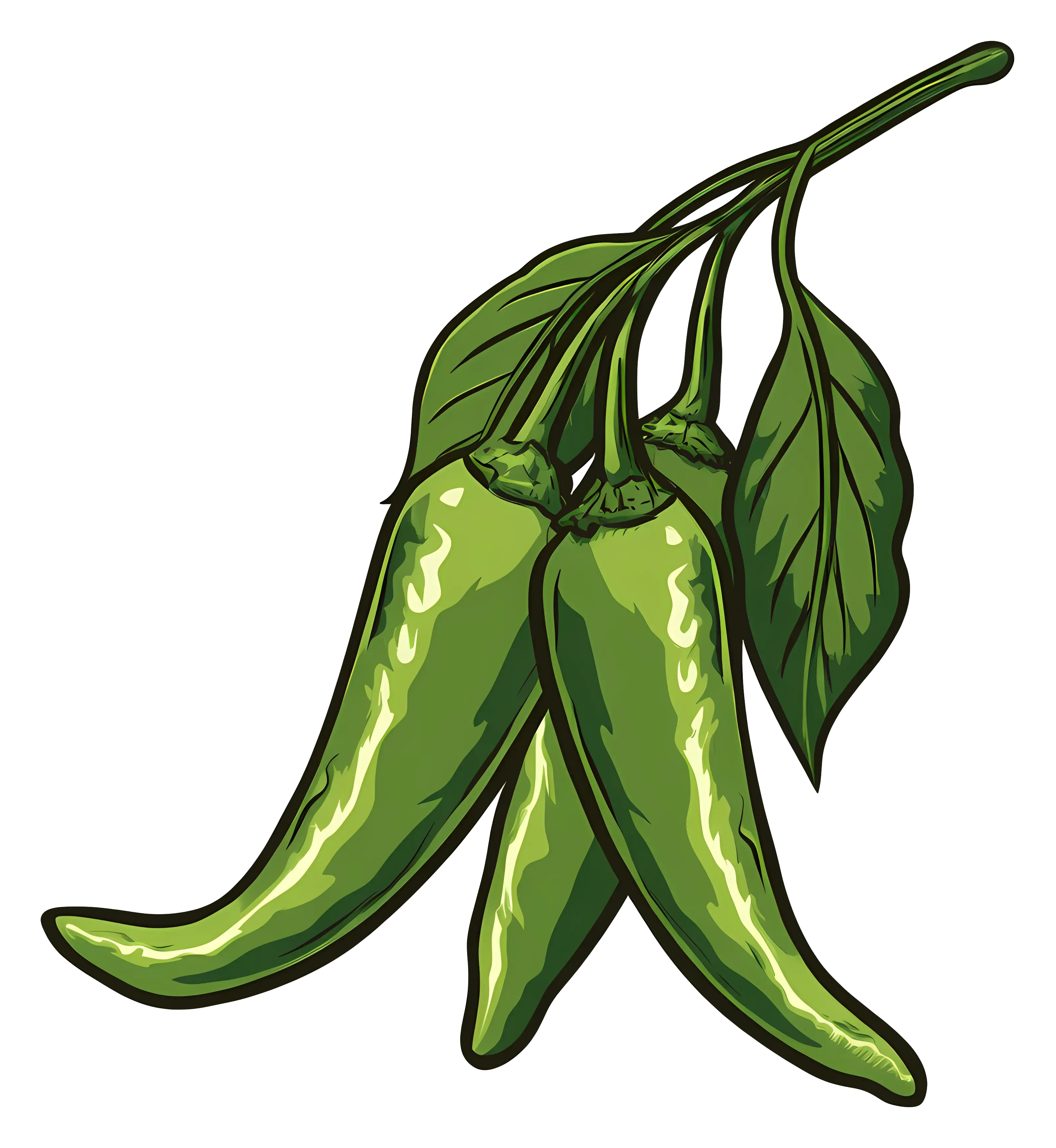 Green Peppers Illustration for Cooking