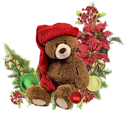 Teddy Bear with Christmas Decor