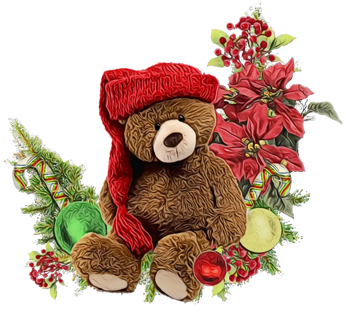 Teddy Bear with Christmas Decor