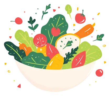 Fresh Salad Bowl with Colorful Vegetables