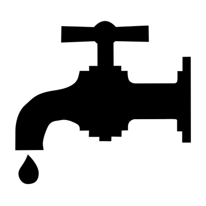 Black Water Tap With Droplet Icon