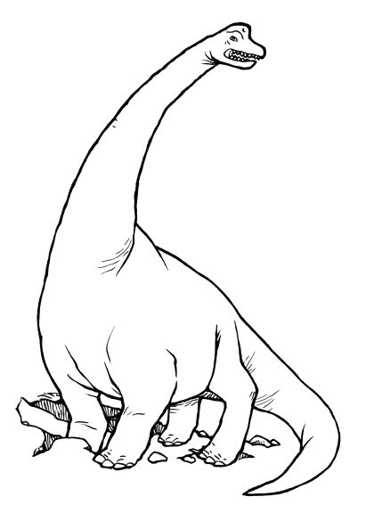 Long Neck Dinosaur Drawing