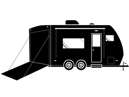 Black Silhouette of a Trailer