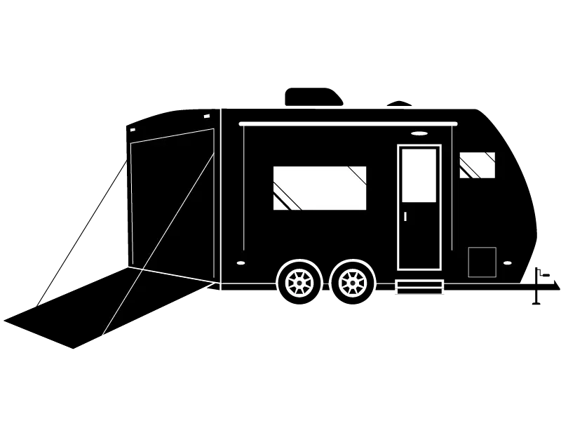 Black Silhouette of a Trailer