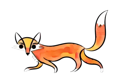 Orange Watercolor Fox Illustration