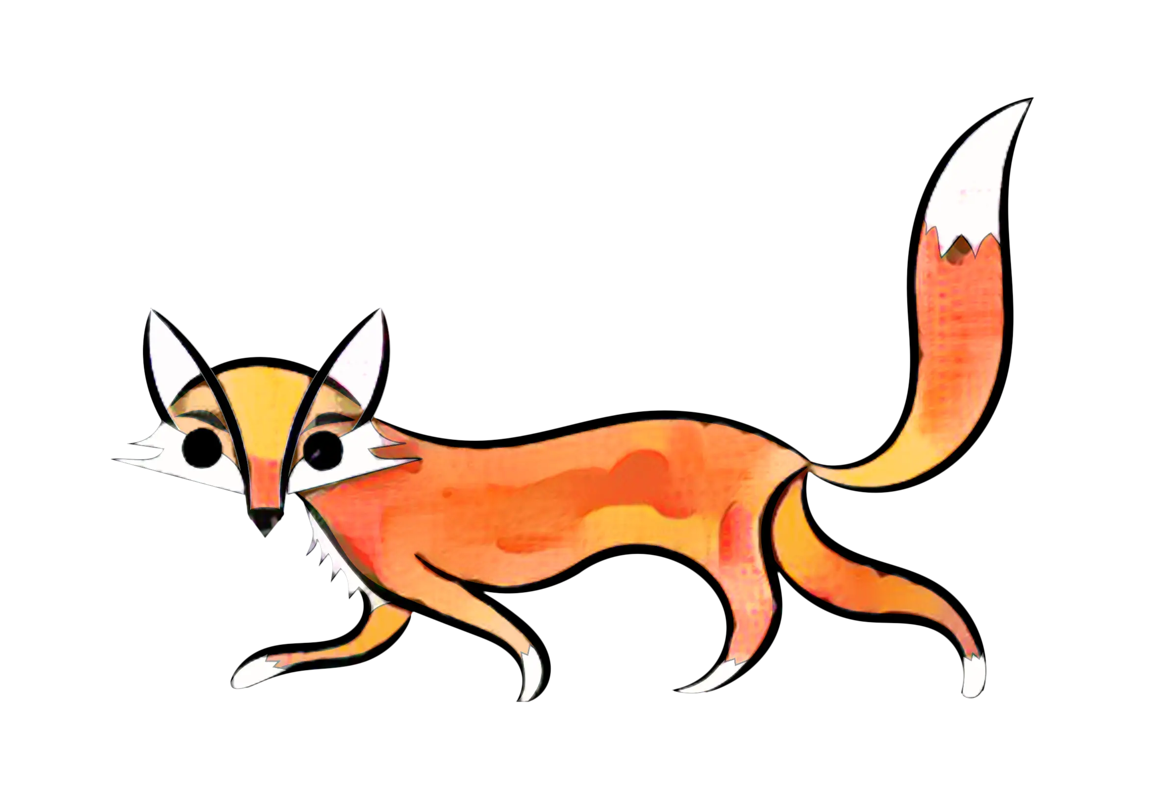 Orange Watercolor Fox Illustration