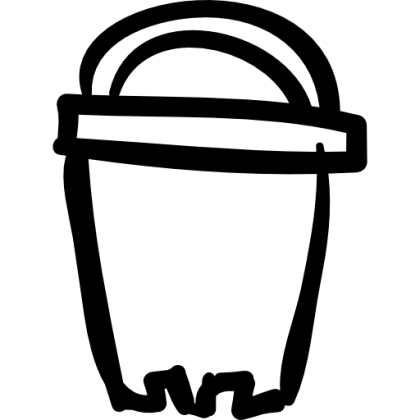 Black Doodle Bucket Illustration