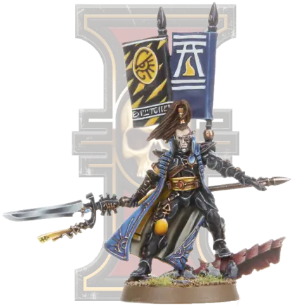 Warrior Figure with Sword and Banner