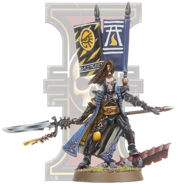 Warrior Figure with Sword and Banner