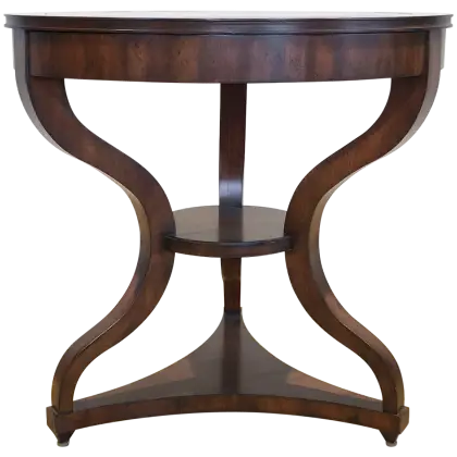 Modern Wooden End Table with Curved Design