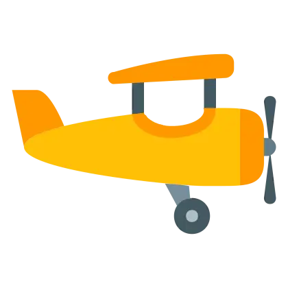 Yellow Cartoon Airplane Illustration