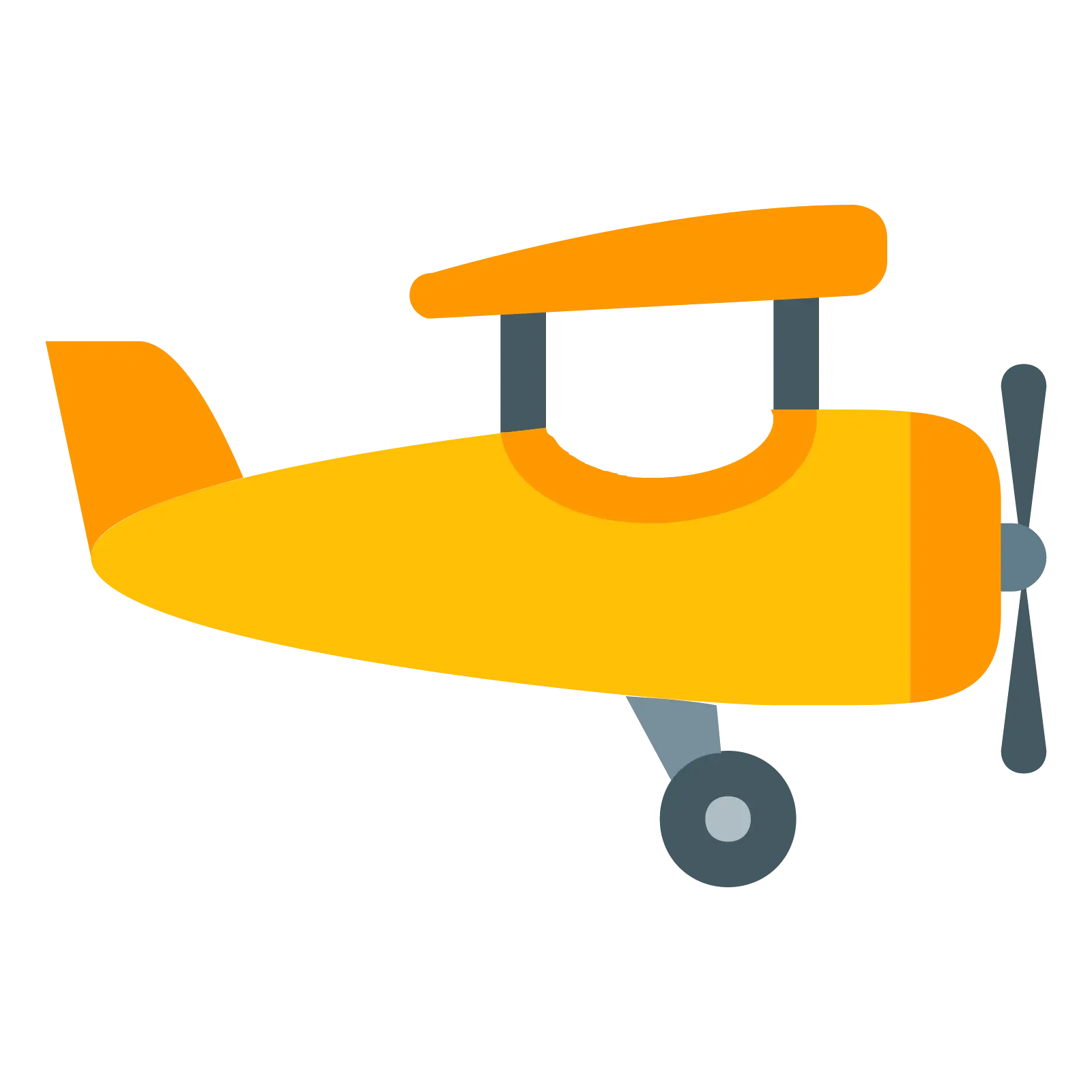 Yellow Cartoon Airplane Illustration