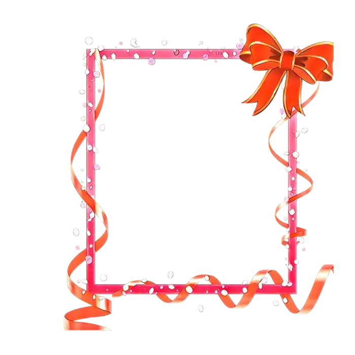 Decorative Frame with Red Ribbon Bow