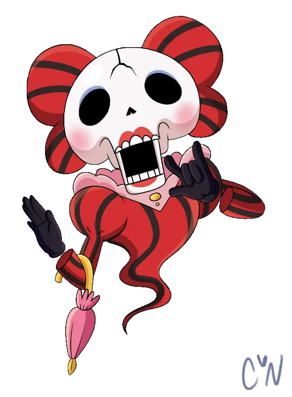 Red Skeleton Cartoon Character