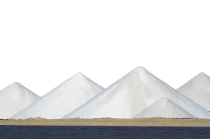 Salt Piles in Landscape