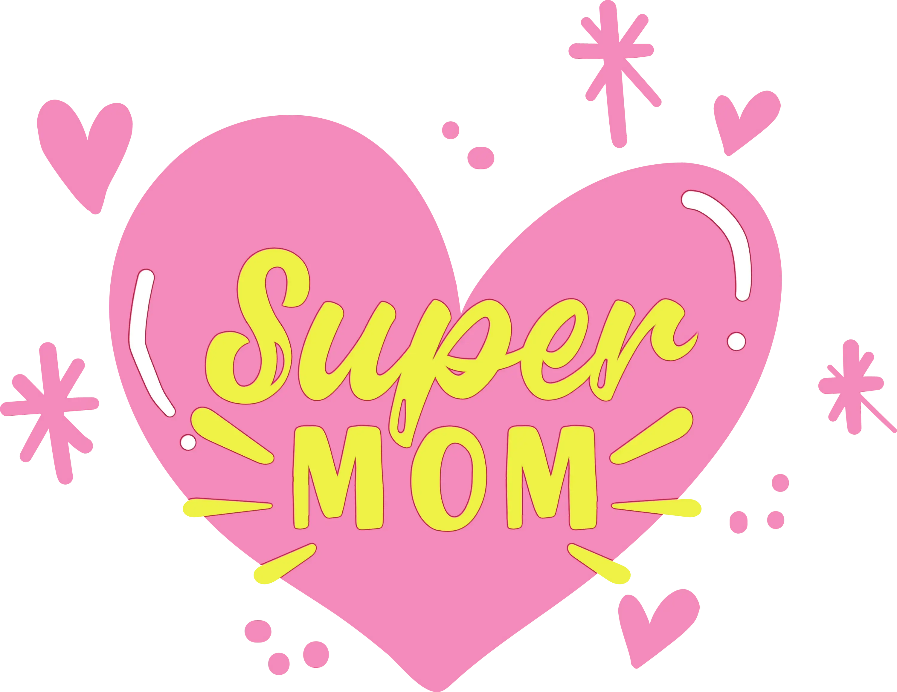 Super Mom in Pink Heart Design