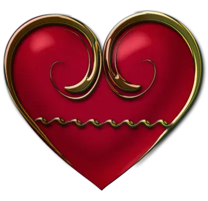 Elegant Red Heart with Gold Trim
