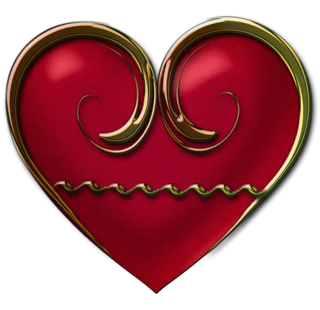 Elegant Red Heart with Gold Trim