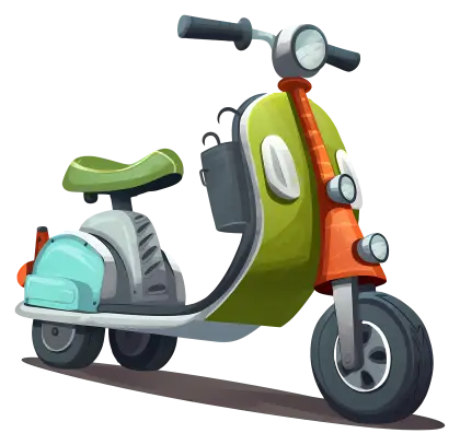 Cartoon Electric Scooter Illustration