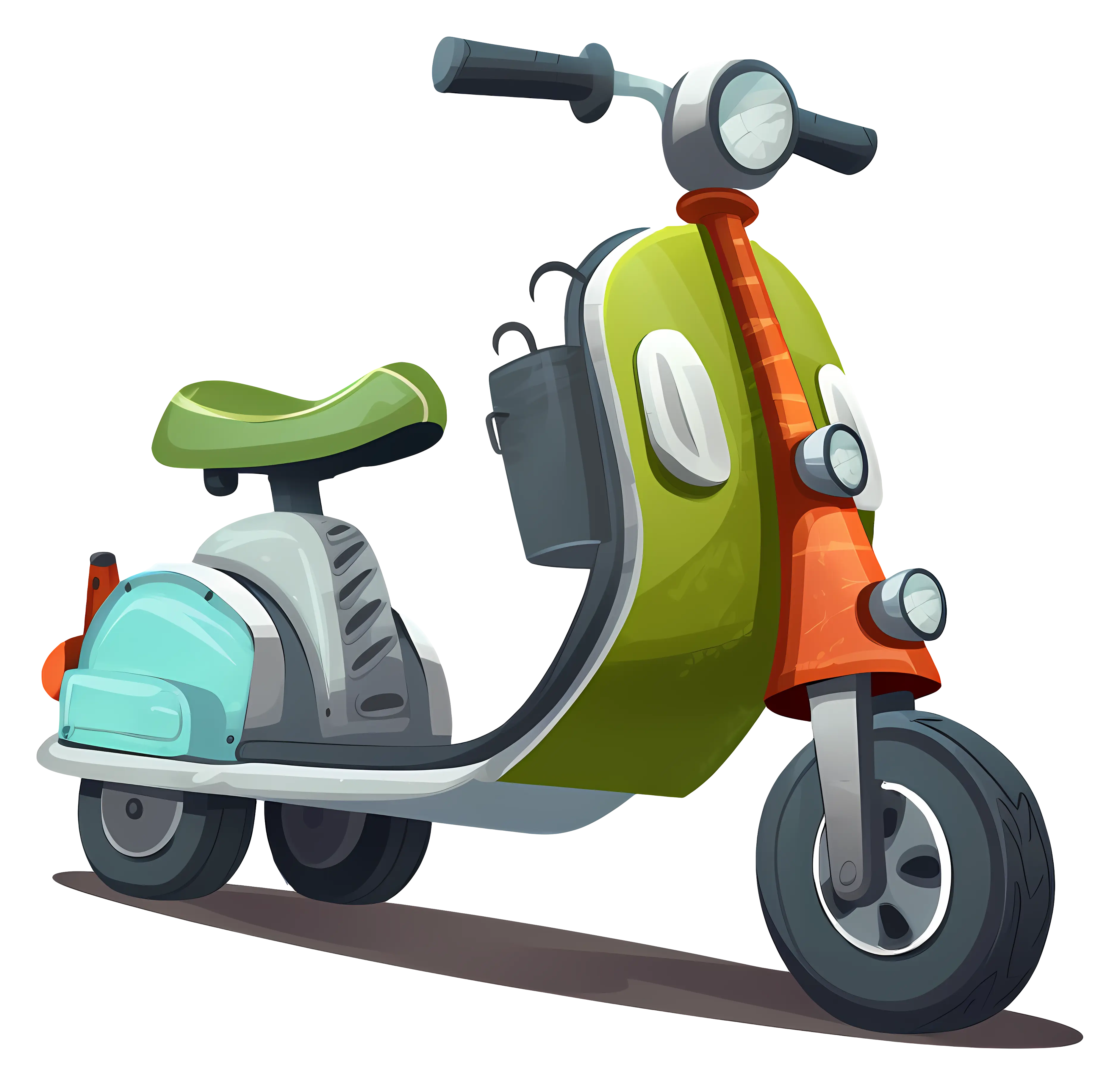 Cartoon Electric Scooter Illustration