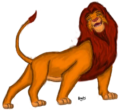 Cartoon Lion Character with Bold Expression