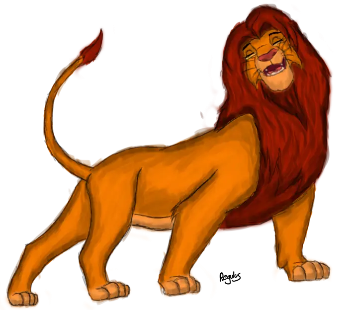 Cartoon Lion Character with Bold Expression