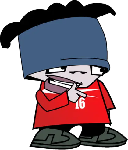 Cartoon Character with Blue Hat