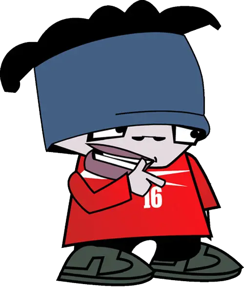 Cartoon Character with Blue Hat