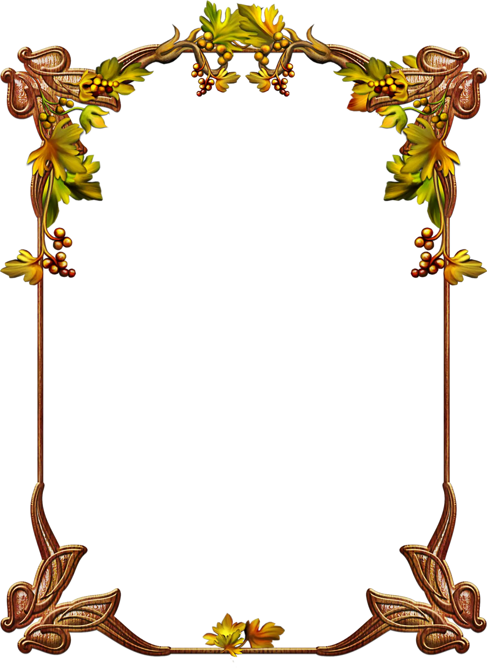 Decorative Autumn Frame with Leaves