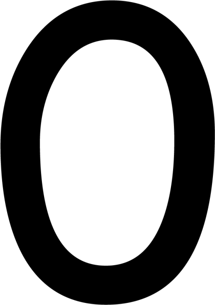 Black Number Zero in Simple Design