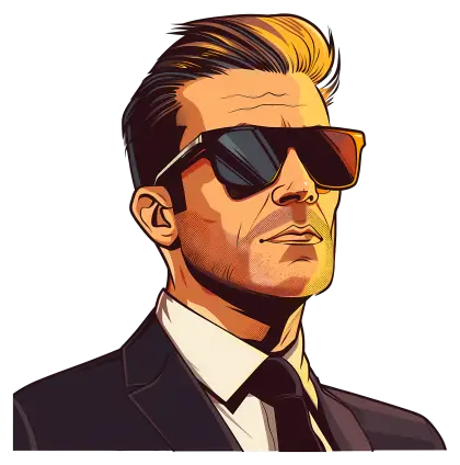 Stylish Cartoon Man Wearing Sunglasses