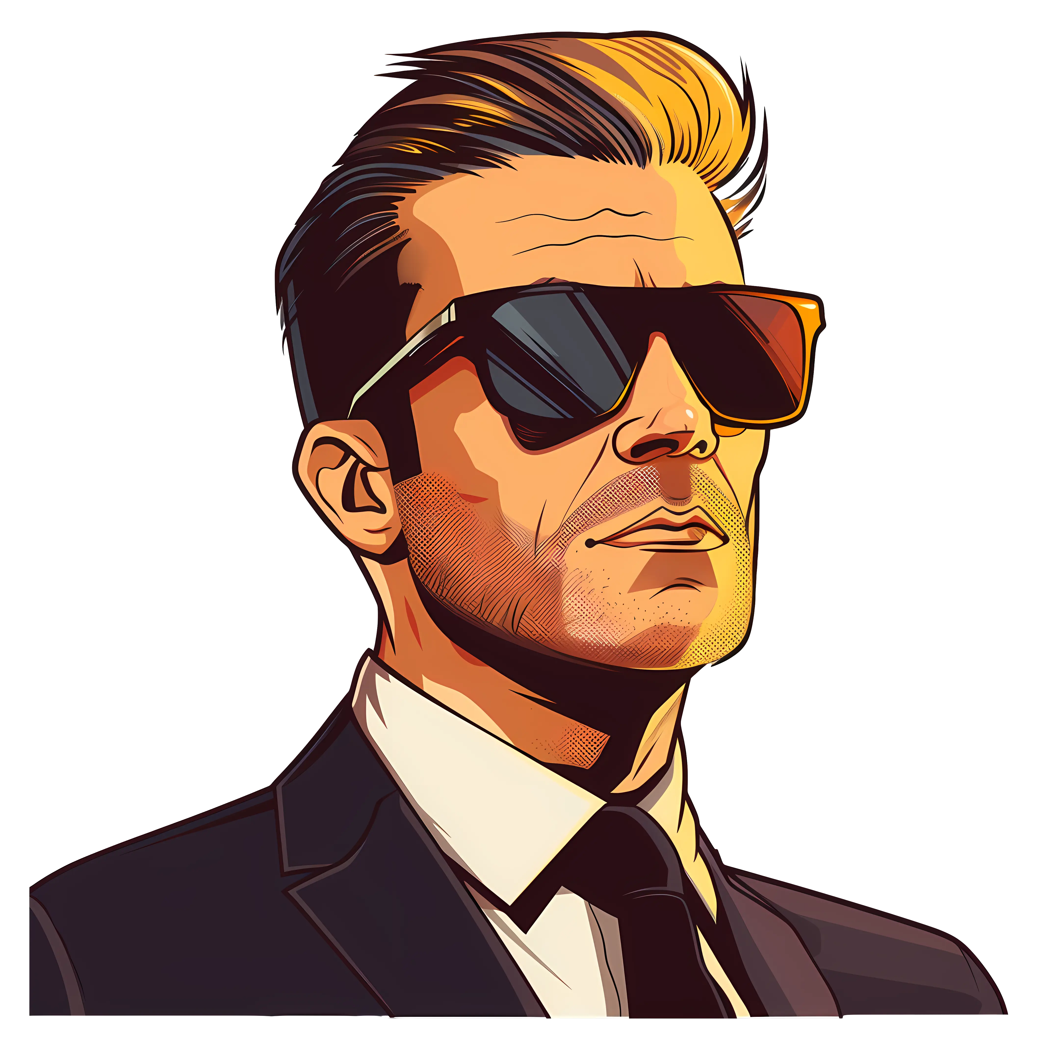 Stylish Cartoon Man Wearing Sunglasses