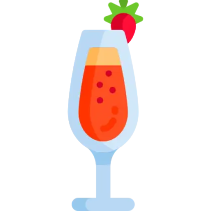 Refreshing Strawberry Cocktail in Glass