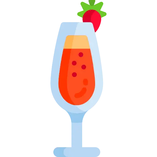 Refreshing Strawberry Cocktail in Glass