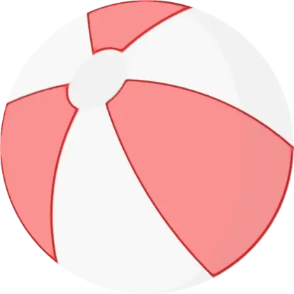 Red and White Beach Ball Illustration