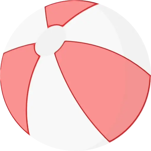 Red and White Beach Ball Illustration