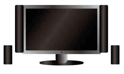 Monitor with Surround Sound Speakers
