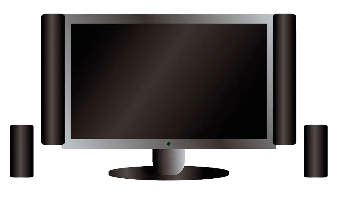 Monitor with Surround Sound Speakers
