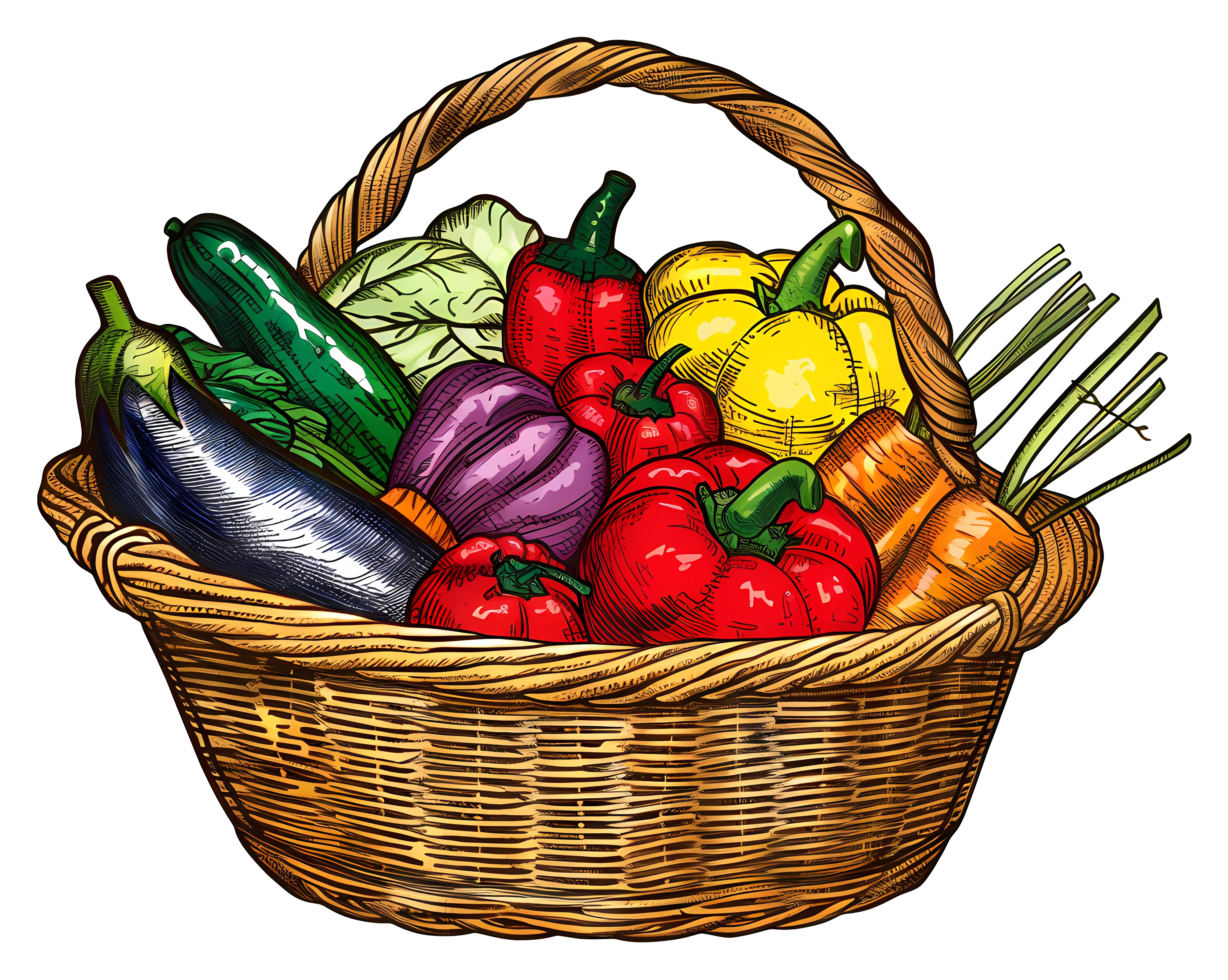 Basket of Organically Grown Vegetables